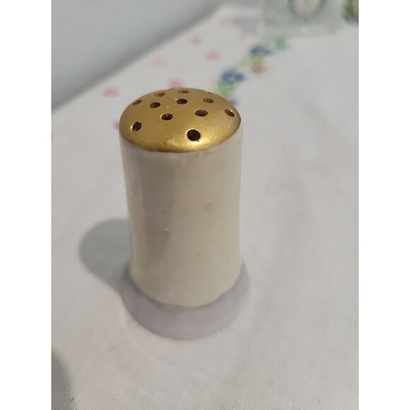 Vintage Hand Painted Porcelain 2.5" Floral Shaker Hat Pin Holder Floral Design - Picture 10 of 12